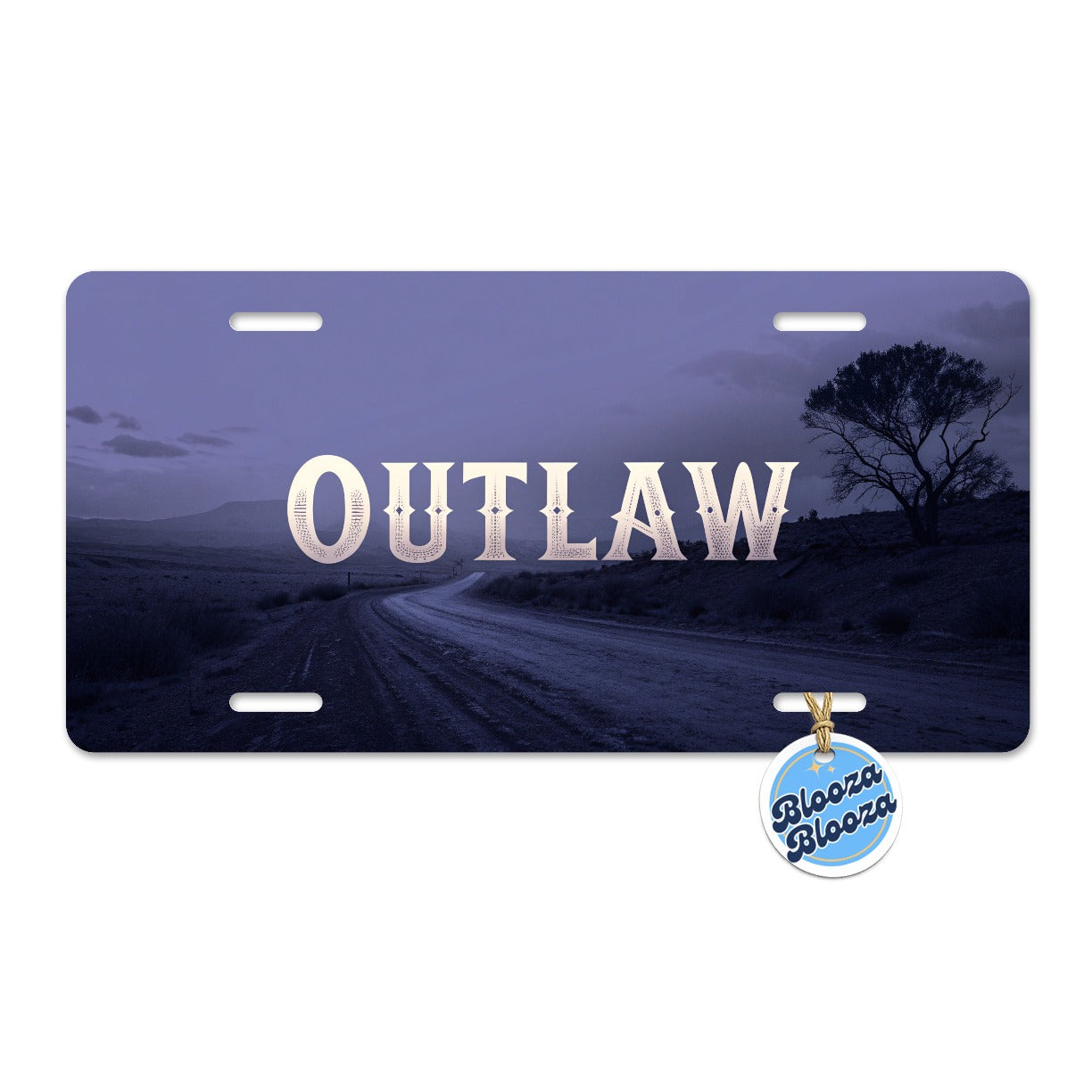 Outlaw Empty Highway Metal Vanity Novelty Tag License Plate for Trucks Cars SUVs