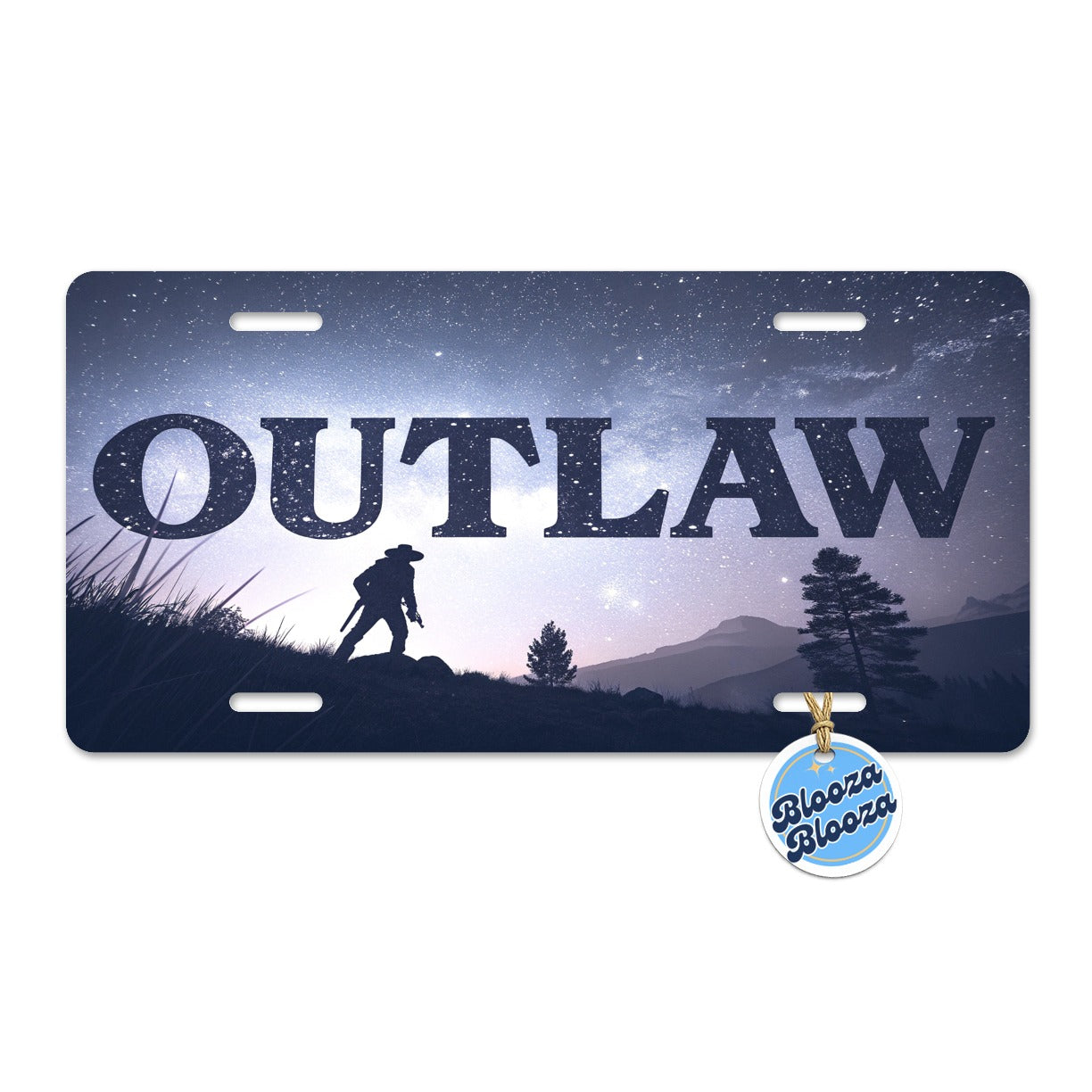 Outlaw Renegade Cowboy Metal Vanity Novelty Tag License Plate for Trucks Cars SUVs