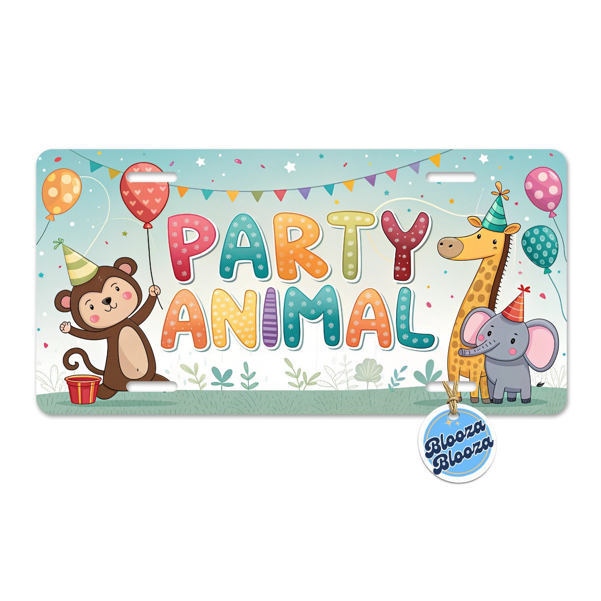 Party Animal Funny Birthday Theme Metal Vanity Novelty Tag License Plate for Trucks Cars SUVs