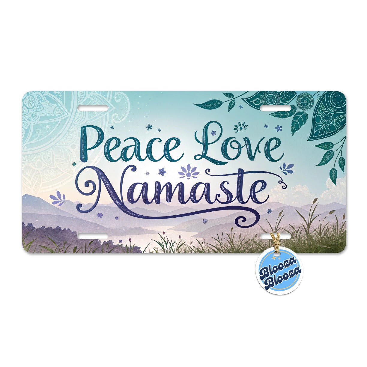 Peace Love Namaste Inspirational Metal Vanity Novelty Tag License Plate for Trucks Cars SUVs