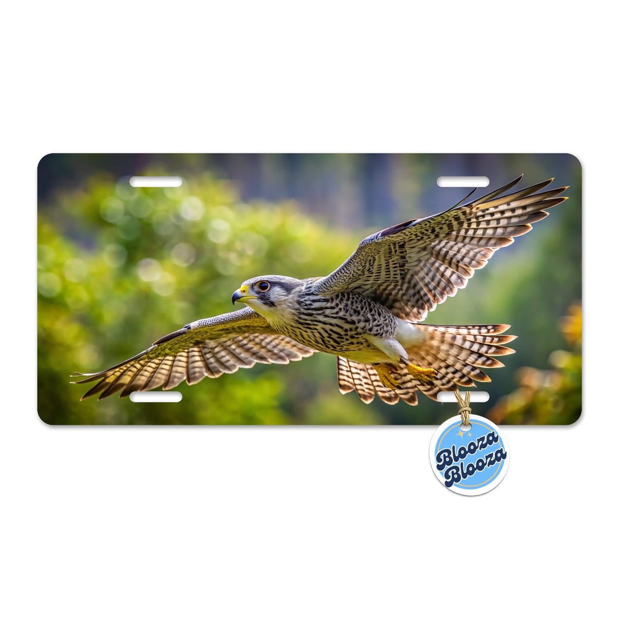 Saker Falcon Raptor in Flight Metal Vanity Novelty Tag License Plate for Trucks Cars SUVs