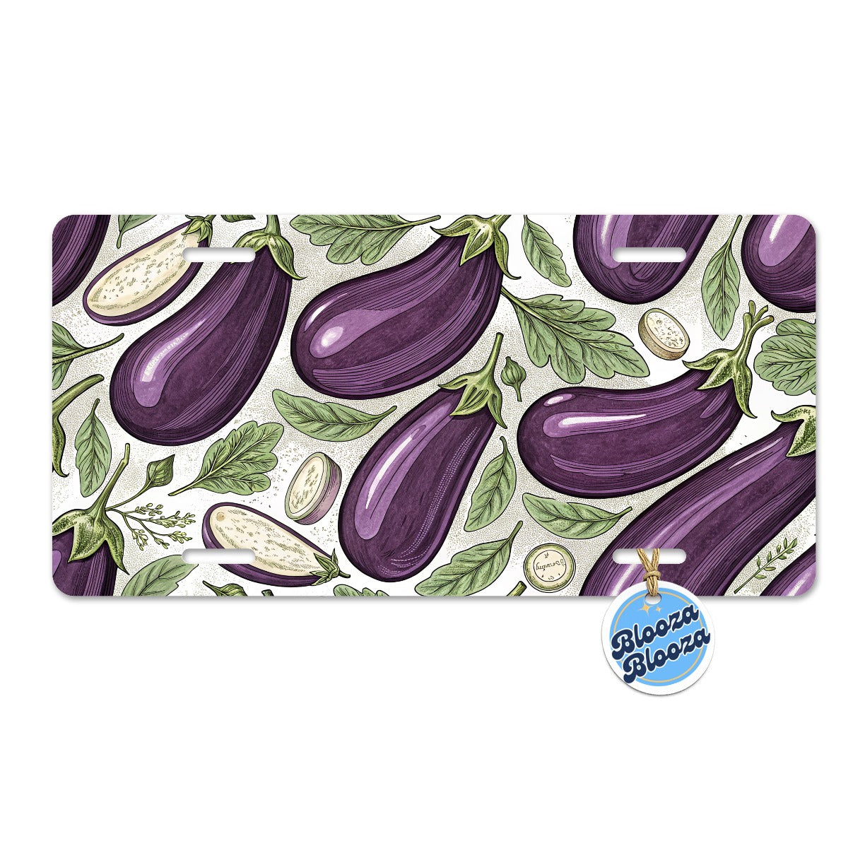Whole Eggplants Pattern Metal Vanity Novelty Tag License Plate for Trucks Cars SUVs