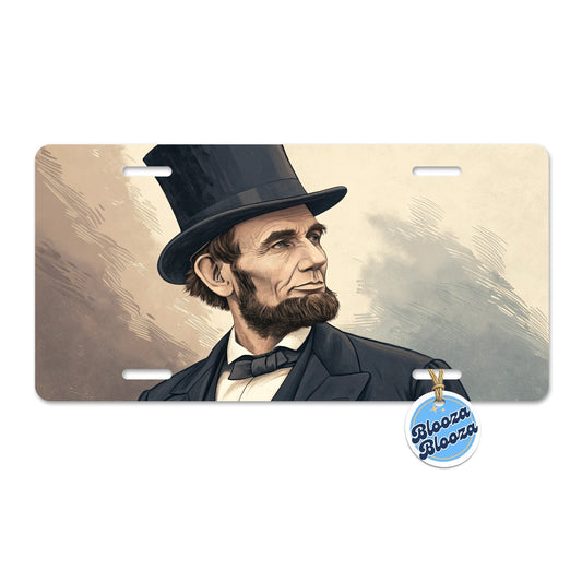 Abraham Lincoln Portrait Metal Vanity Novelty Tag License Plate for Trucks Cars SUVs