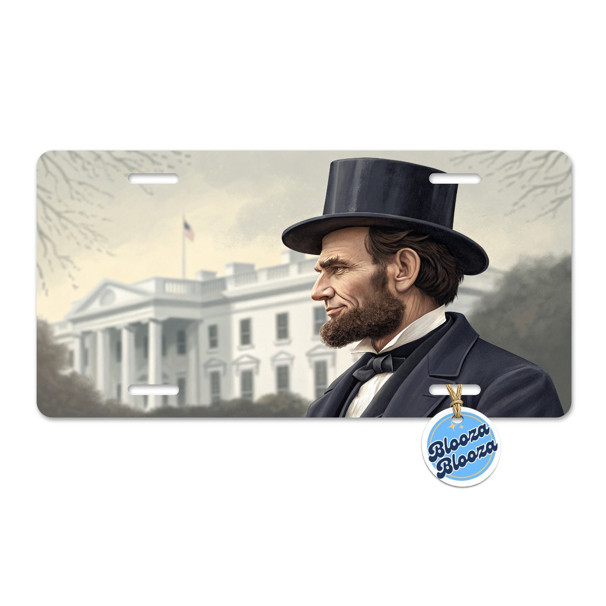 Abraham Lincoln White House Metal Vanity Novelty Tag License Plate for Trucks Cars SUVs