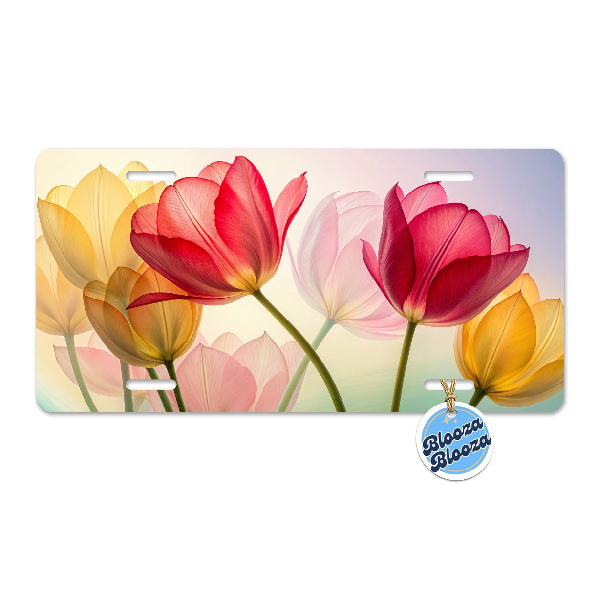 Abstract Tulips Metal Vanity Novelty Tag License Plate for Trucks Cars SUVs