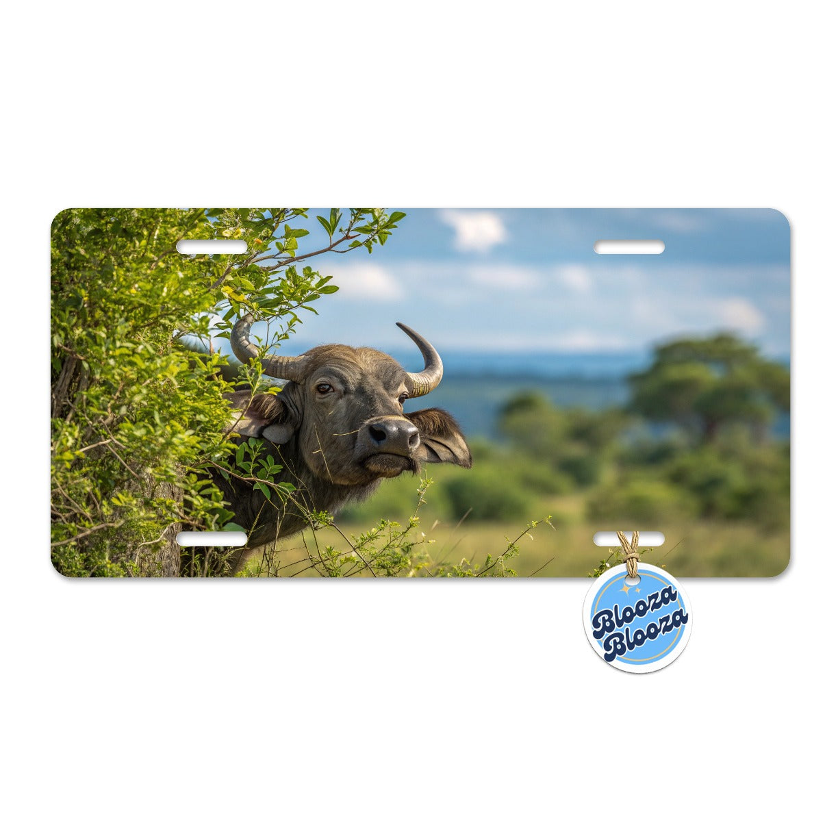 African Buffalo Safari Wildlife Metal Vanity Novelty Tag License Plate for Trucks Cars SUVs