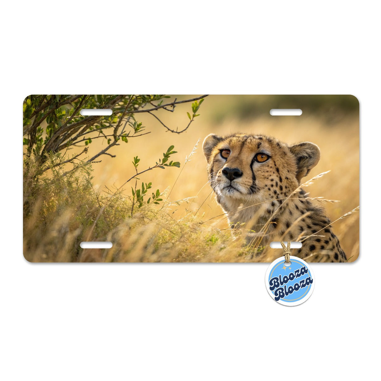 African Cheetah Safari Wildlife Metal Vanity Novelty Tag License Plate for Trucks Cars SUVs