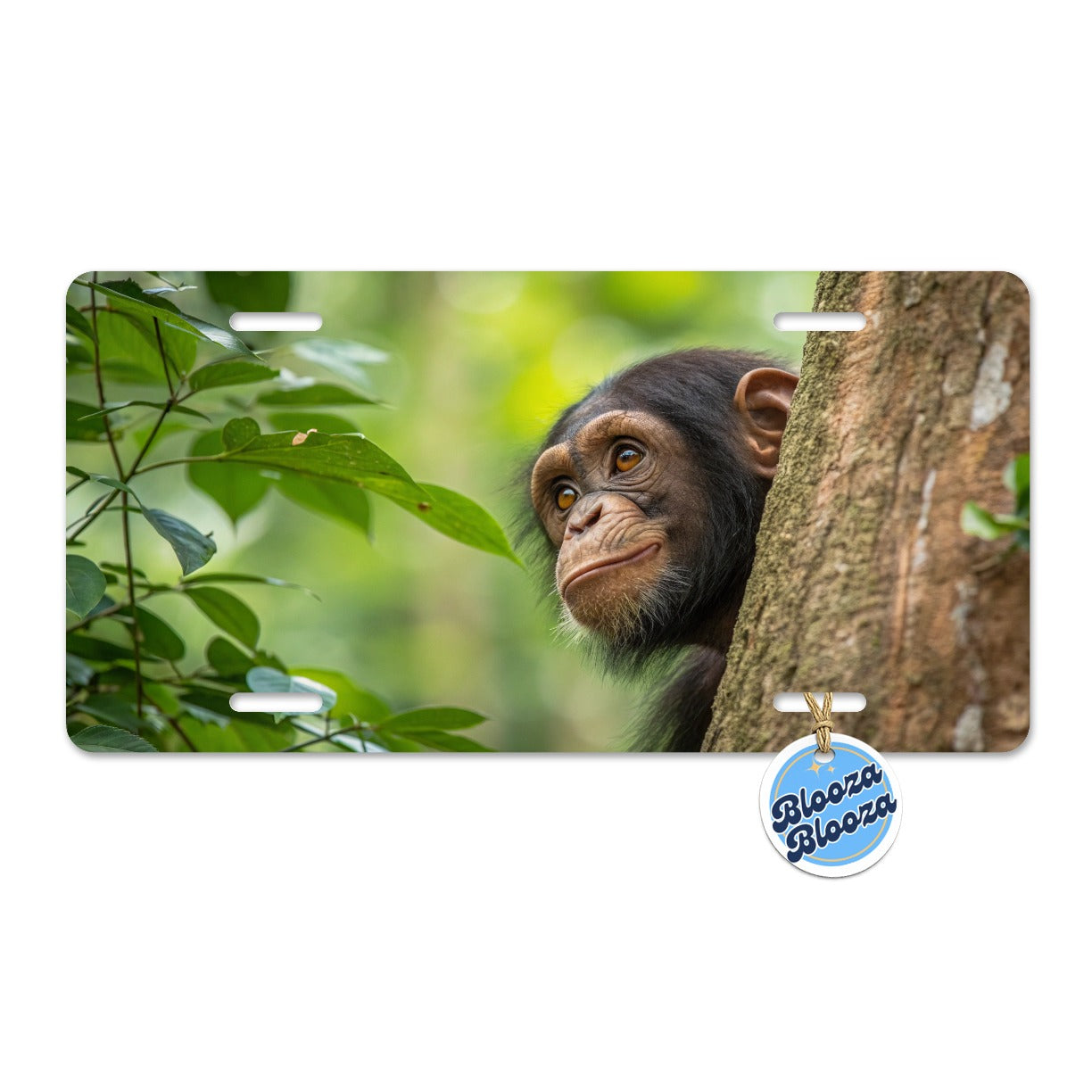 African Chimpanzee Safari Wildlife Metal Vanity Novelty Tag License Plate for Trucks Cars SUVs