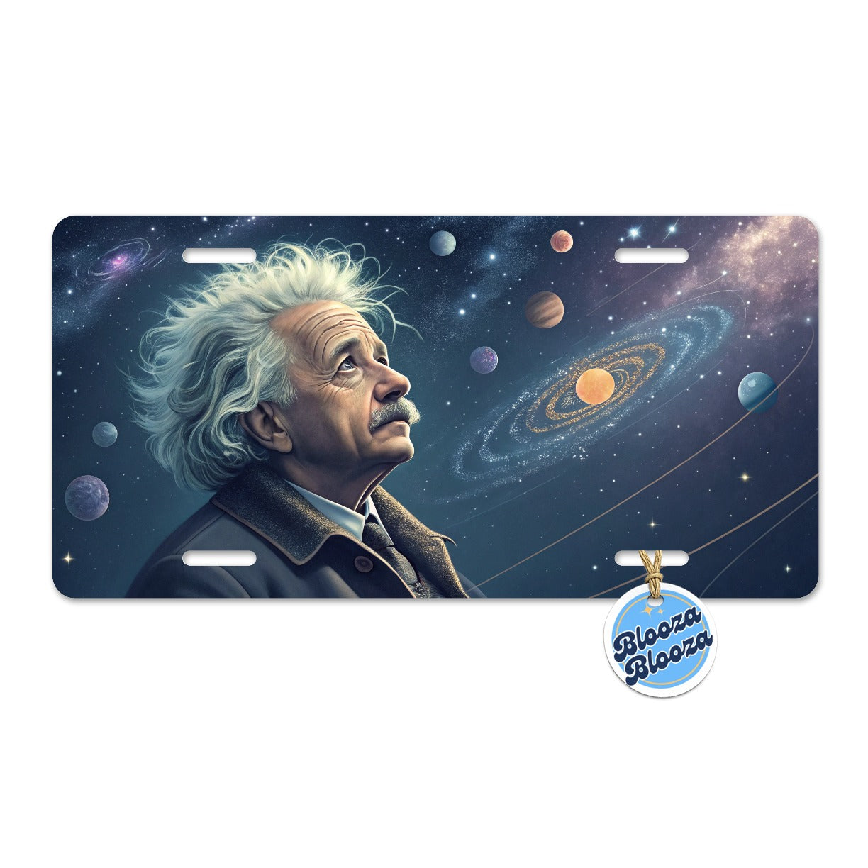 Albert Einstein Astronomy Metal Vanity Novelty Tag License Plate for Trucks Cars SUVs