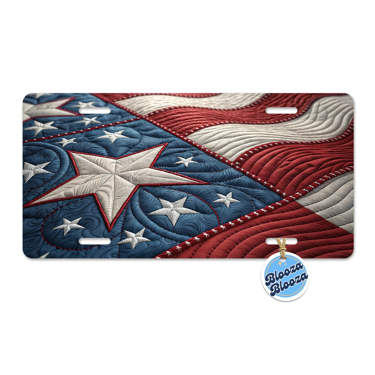 American Patriotic Quilt USA Metal Vanity Novelty Tag License Plate for Trucks Cars SUVs