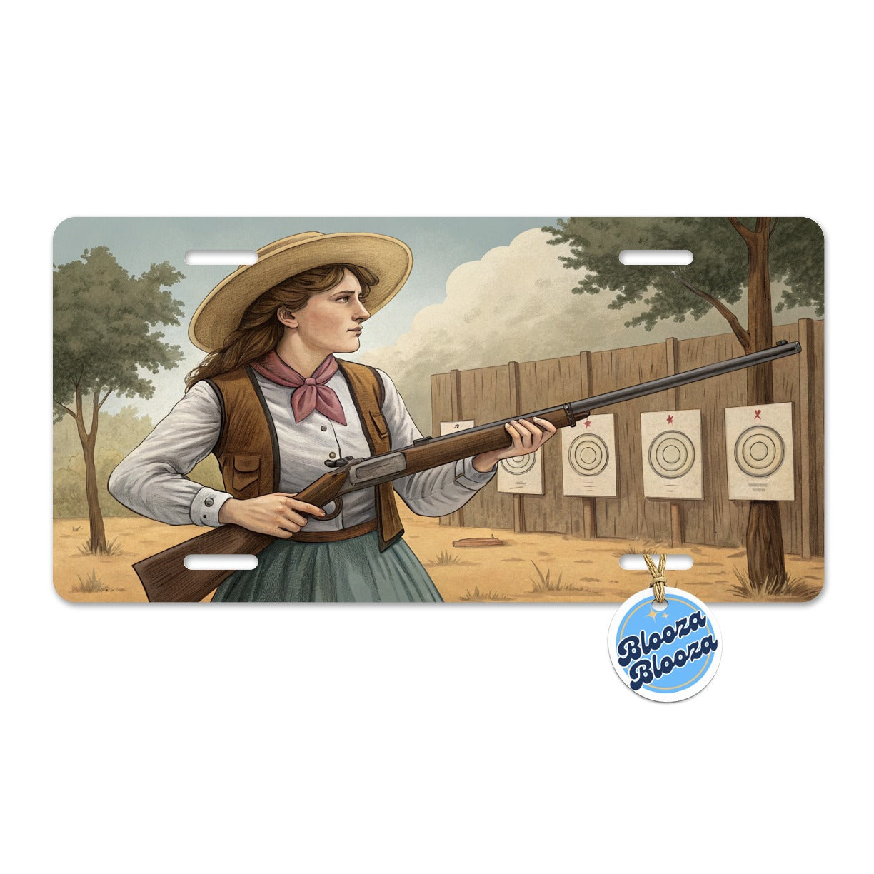 Annie Oakley Wild West Metal Vanity Novelty Tag License Plate for Trucks Cars SUVs