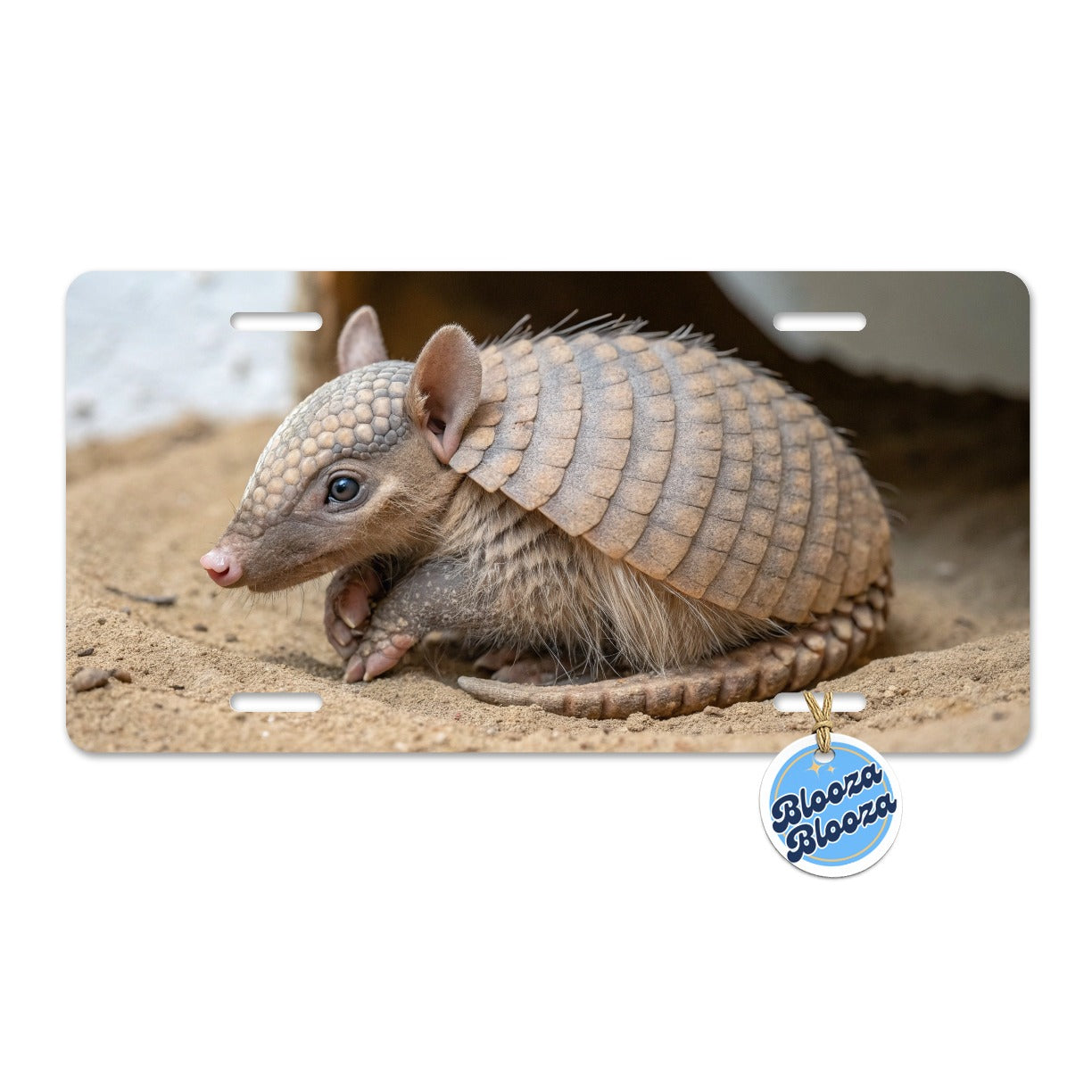 Armadillo Close Up Metal Vanity Novelty Tag License Plate for Trucks Cars SUVs
