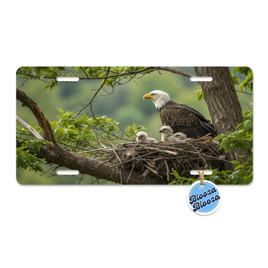 Bald Eagle Babies In Nest Metal Vanity Novelty Tag License Plate for Trucks Cars SUVs