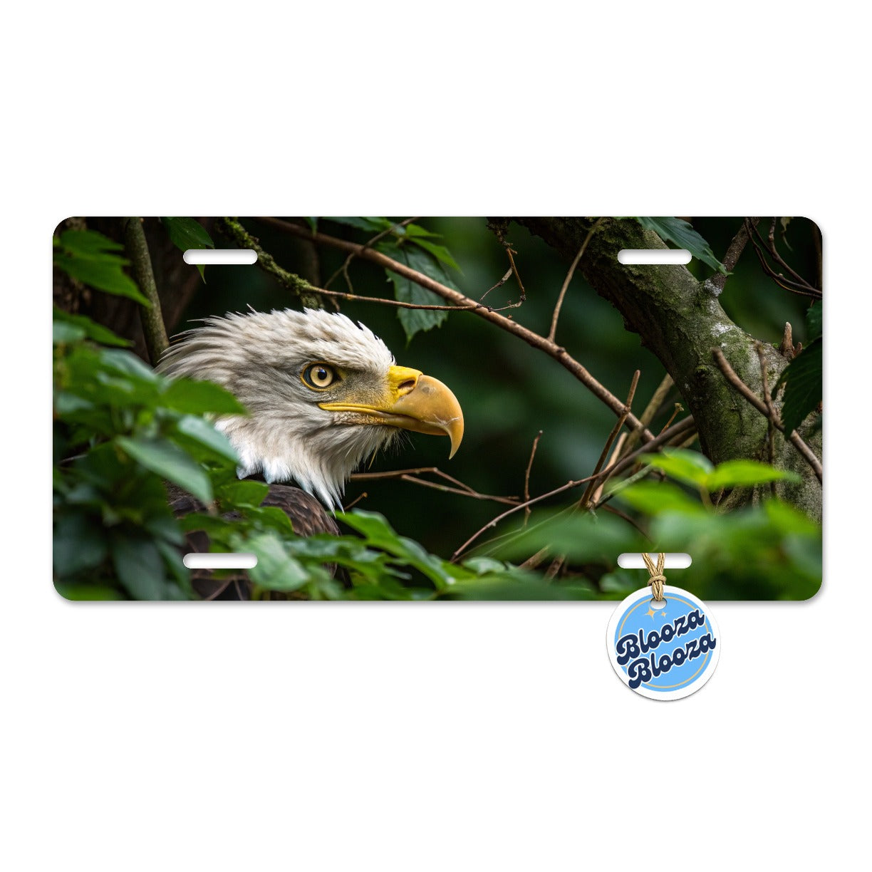 Bald Eagle Wildlife Portrait Metal Vanity Novelty Tag License Plate for Trucks Cars SUVs