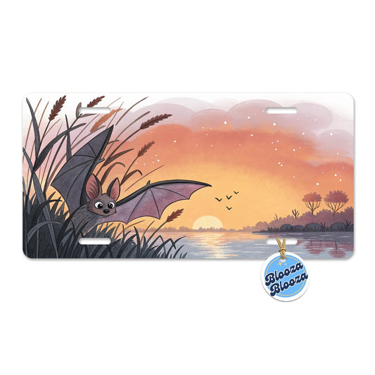 Bat Wildlife At Sunset Metal Vanity Novelty Tag License Plate for Trucks Cars SUVs