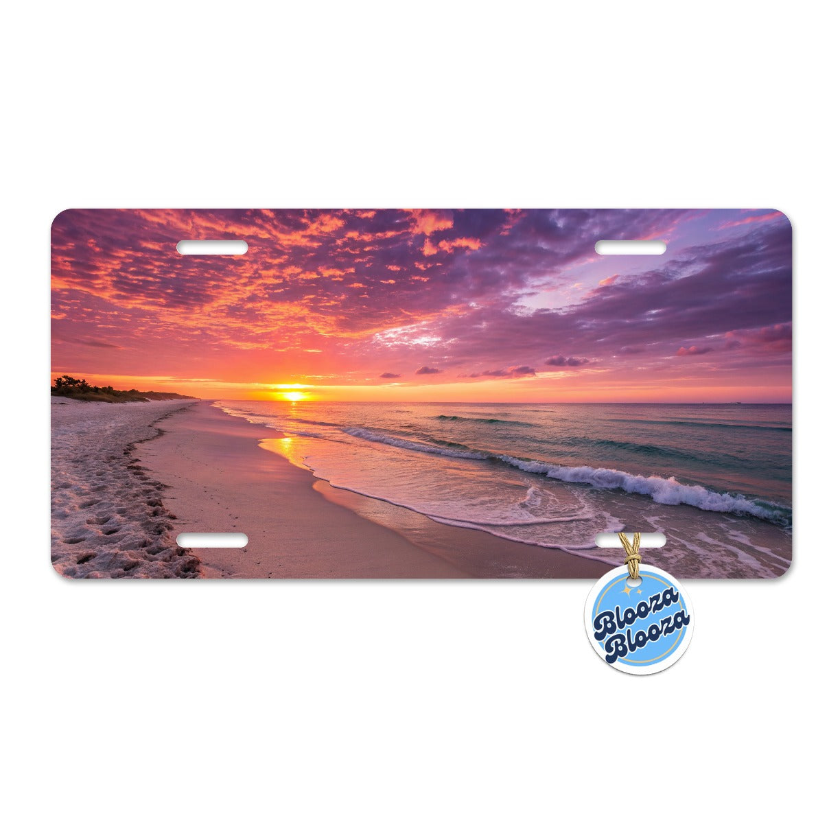 Beach Sunset Ocean Beautiful Metal Vanity Novelty Tag License Plate for Trucks Cars SUVs