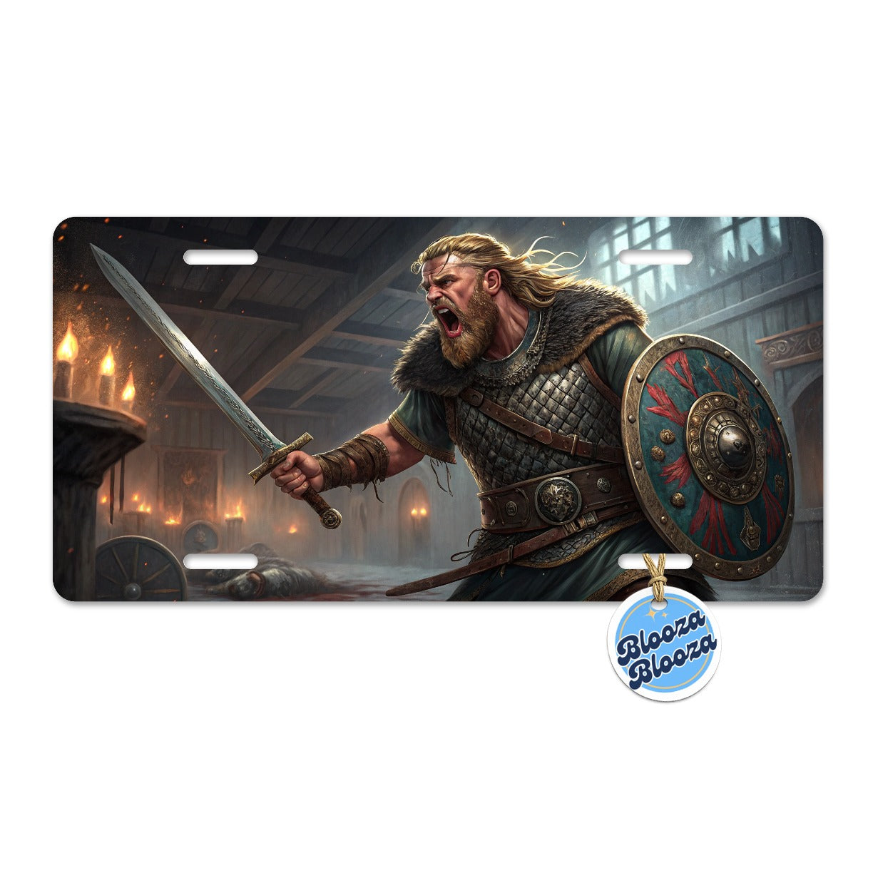 Beowulf Viking Warrior Metal Vanity Novelty Tag License Plate for Trucks Cars SUVs