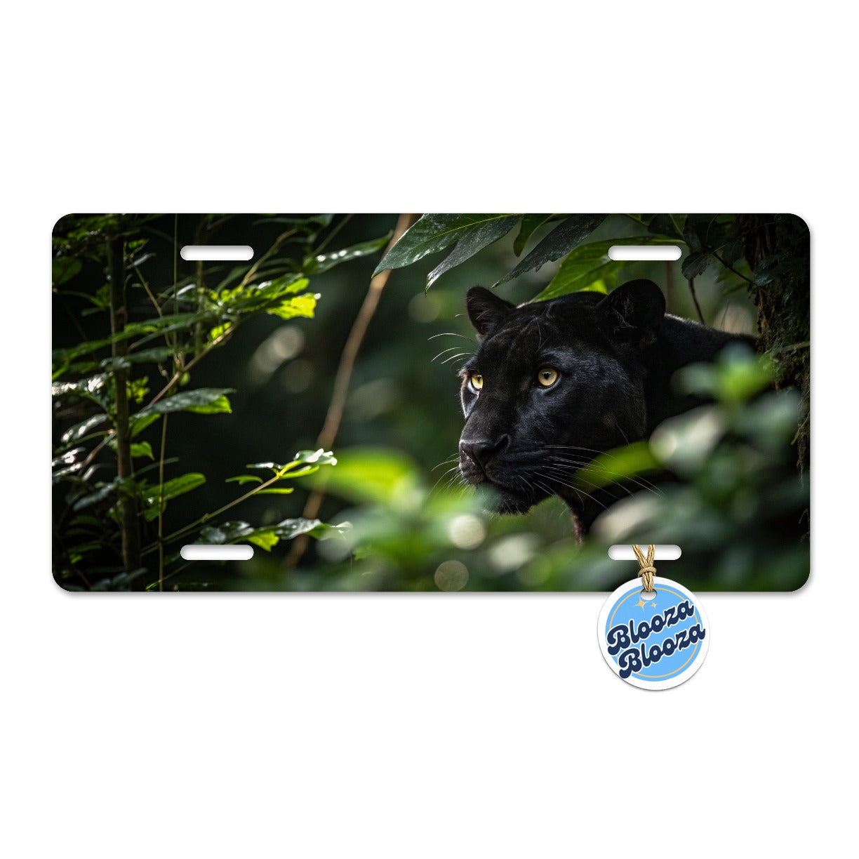 Black Panther Jungle Wildlife Metal Vanity Novelty Tag License Plate for Trucks Cars SUVs