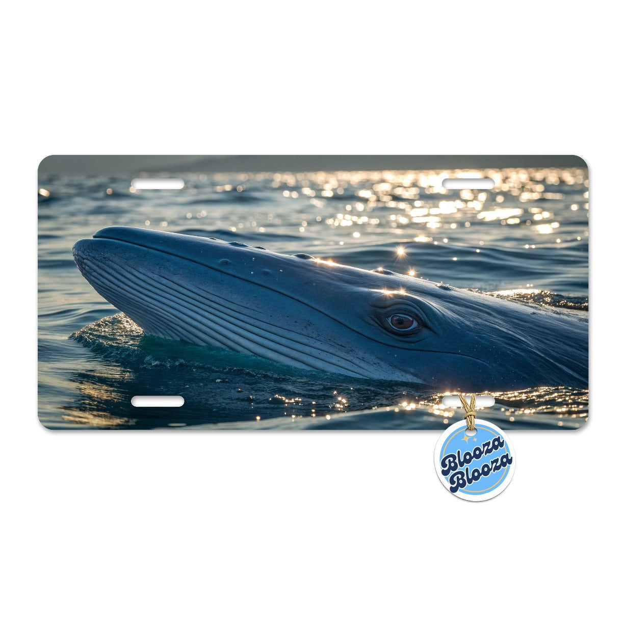 Blue Whale Ocean Wildlife Metal Vanity Novelty Tag License Plate for Trucks Cars SUVs