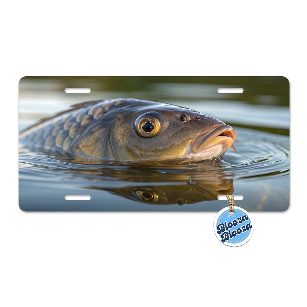 Carp Fishing Freshwater Wildlife Metal Vanity Novelty Tag License Plate for Trucks Cars SUVs
