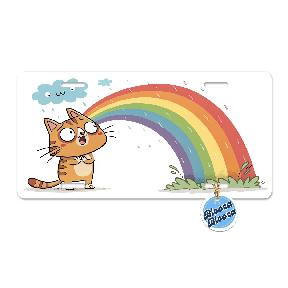 Cat Rainbow Pride Metal Vanity Novelty Tag License Plate for Trucks Cars SUVs