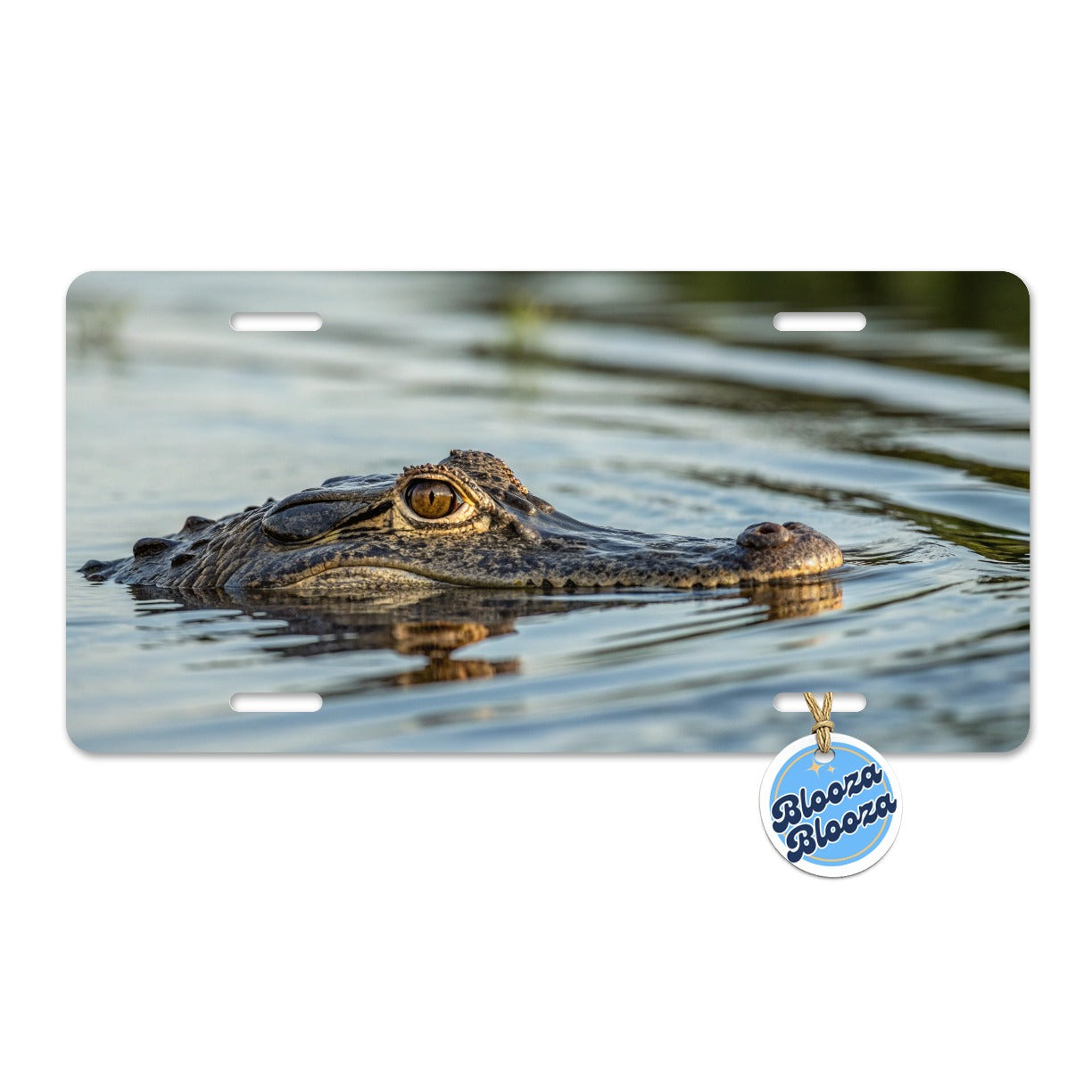 Crocodile In Water Wildlife Metal Vanity Novelty Tag License Plate for Trucks Cars SUVs