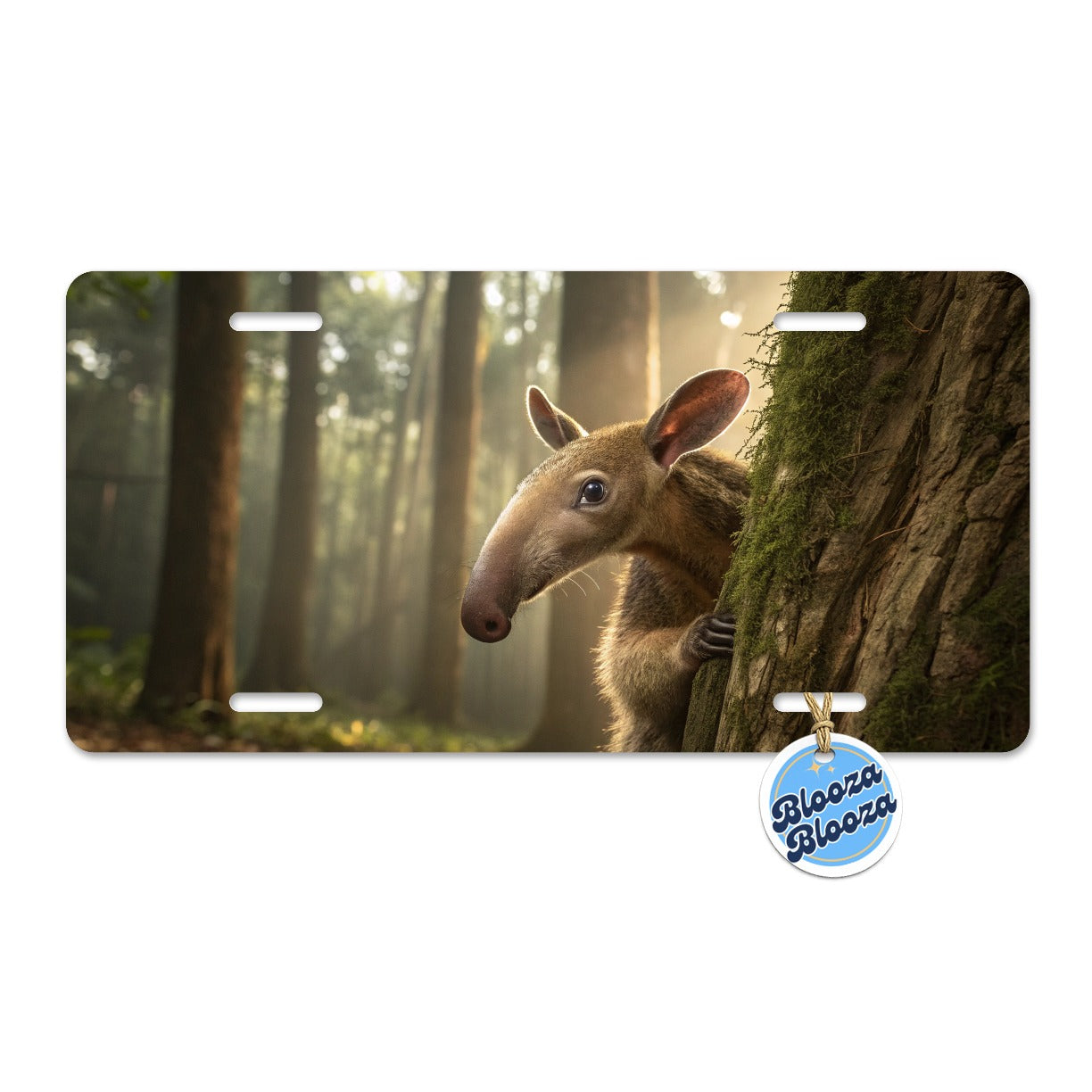 Curious Anteater Nature Photo Metal Vanity Novelty Tag License Plate for Trucks Cars SUVs