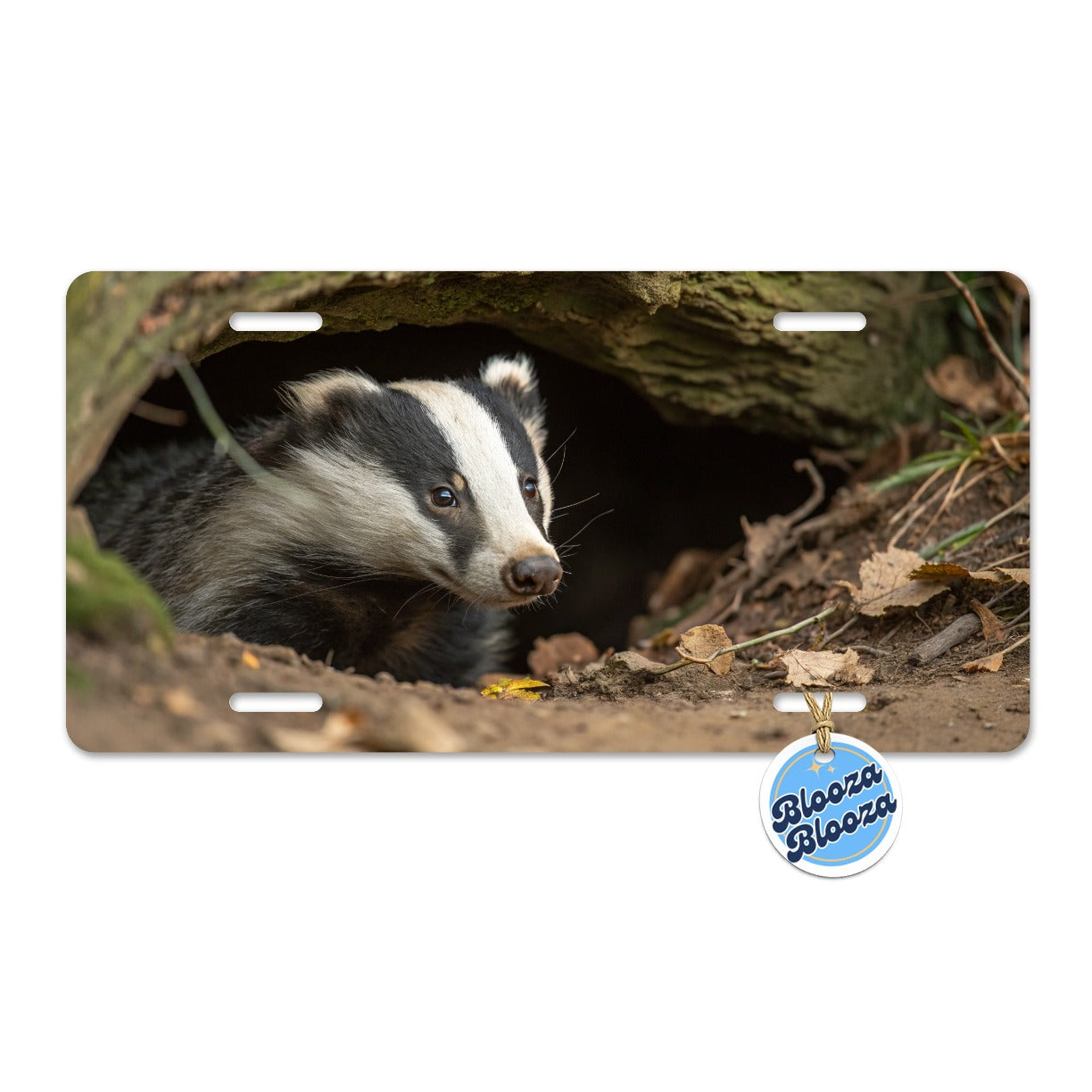 Curious Badger Wildlife Nature Metal Vanity Novelty Tag License Plate for Trucks Cars SUVs