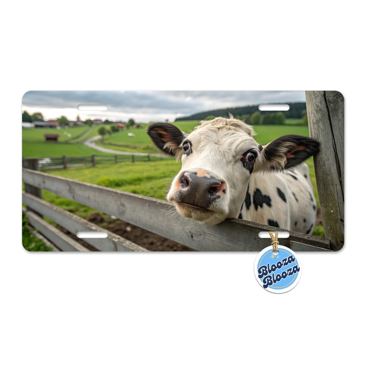Curious Cow Farm Life Metal Vanity Novelty Tag License Plate for Trucks Cars SUVs