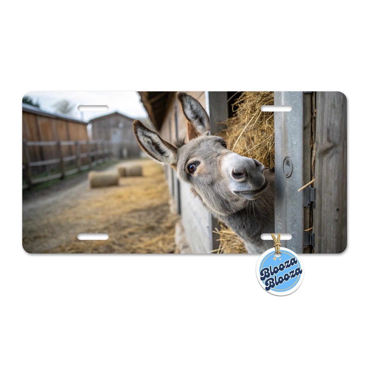 Curious Donkey Farm Life Metal Vanity Novelty Tag License Plate for Trucks Cars SUVs