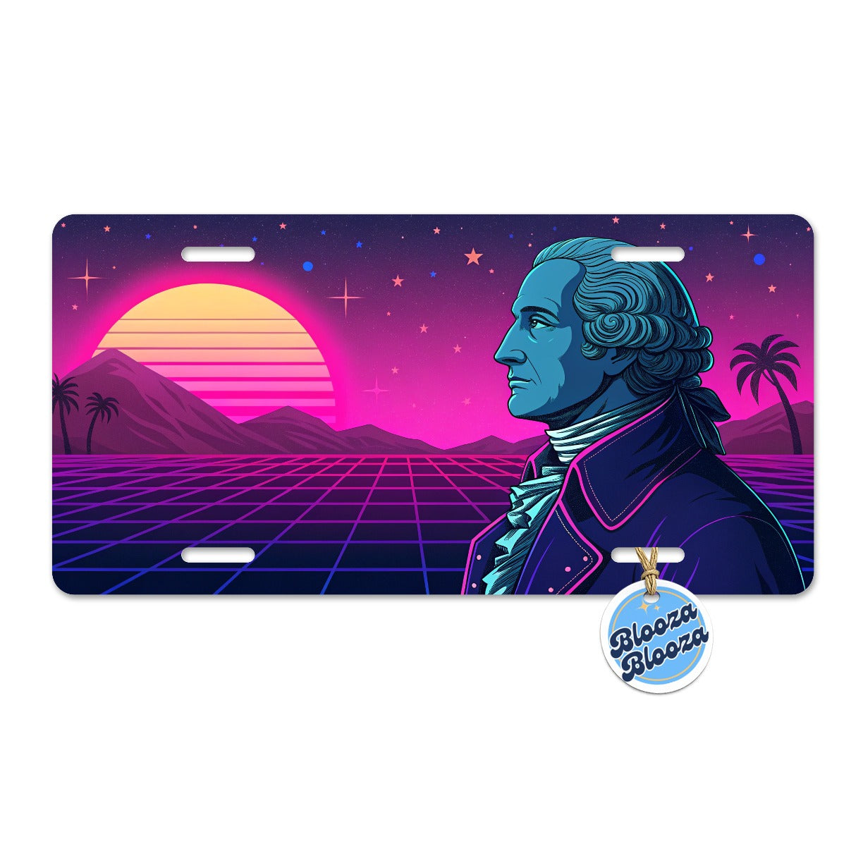 George Washington Cyberpunk Style Metal Vanity Novelty Tag License Plate for Trucks Cars SUVs