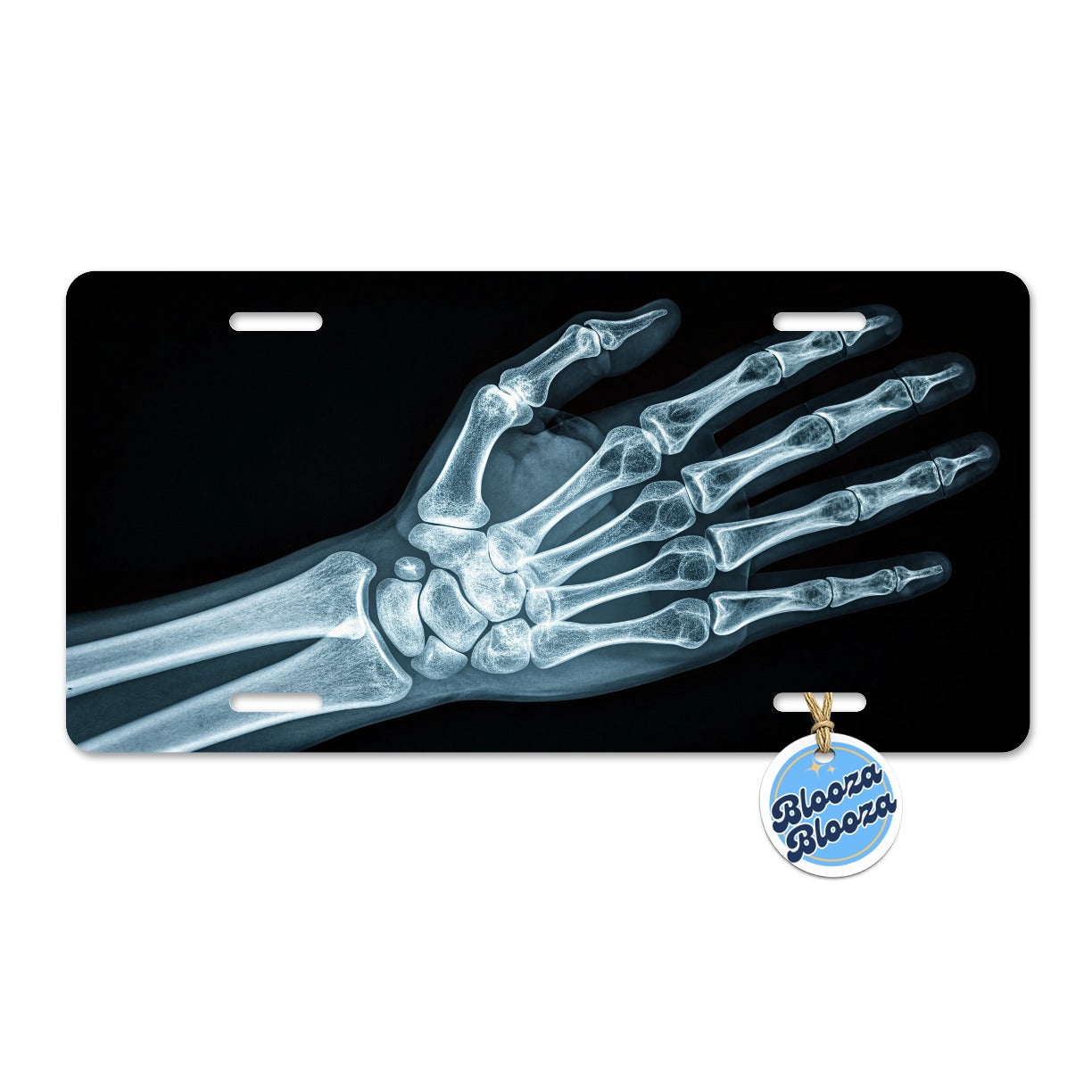 Hand X-Ray Radiograph Metal Vanity Novelty Tag License Plate for Trucks Cars SUVs