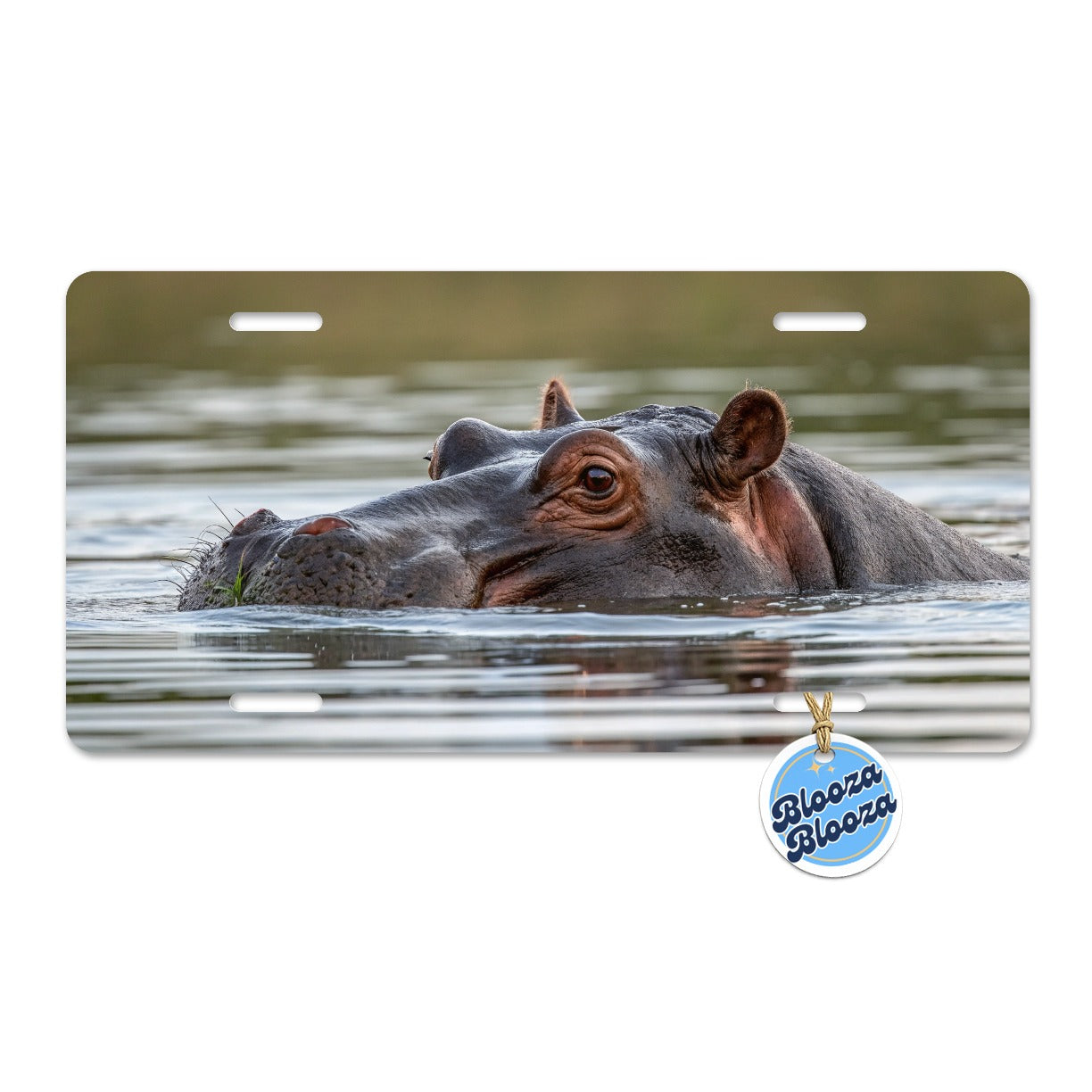 Hippo River Safari Wildlife Africa Metal Vanity Novelty Tag License Plate for Trucks Cars SUVs