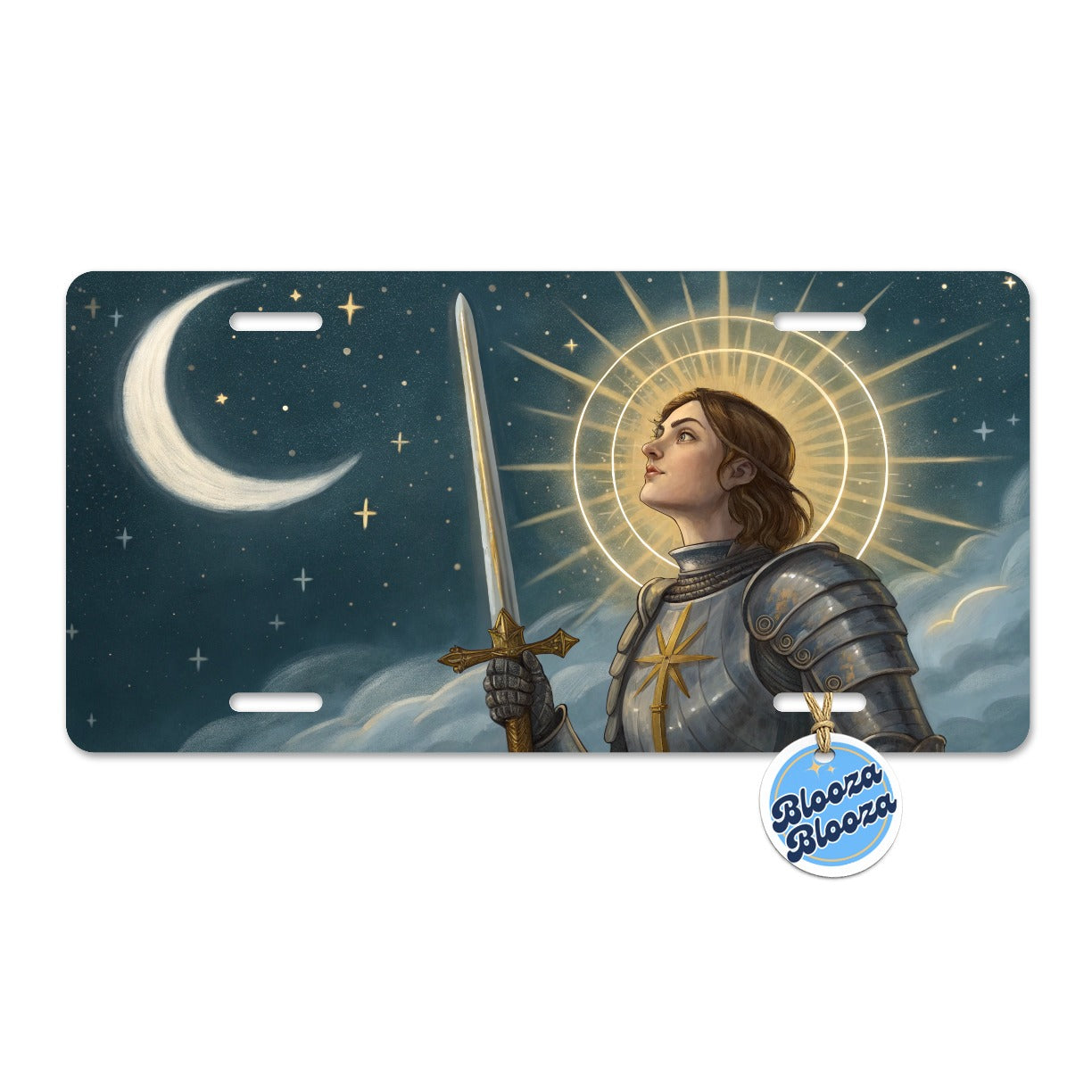 Joan of Arc Medieval Warrior Metal Vanity Novelty Tag License Plate for Trucks Cars SUVs