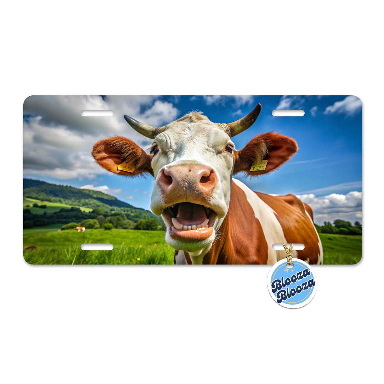 Laughing Cow Farm Metal Vanity Novelty Tag License Plate for Trucks Cars SUVs