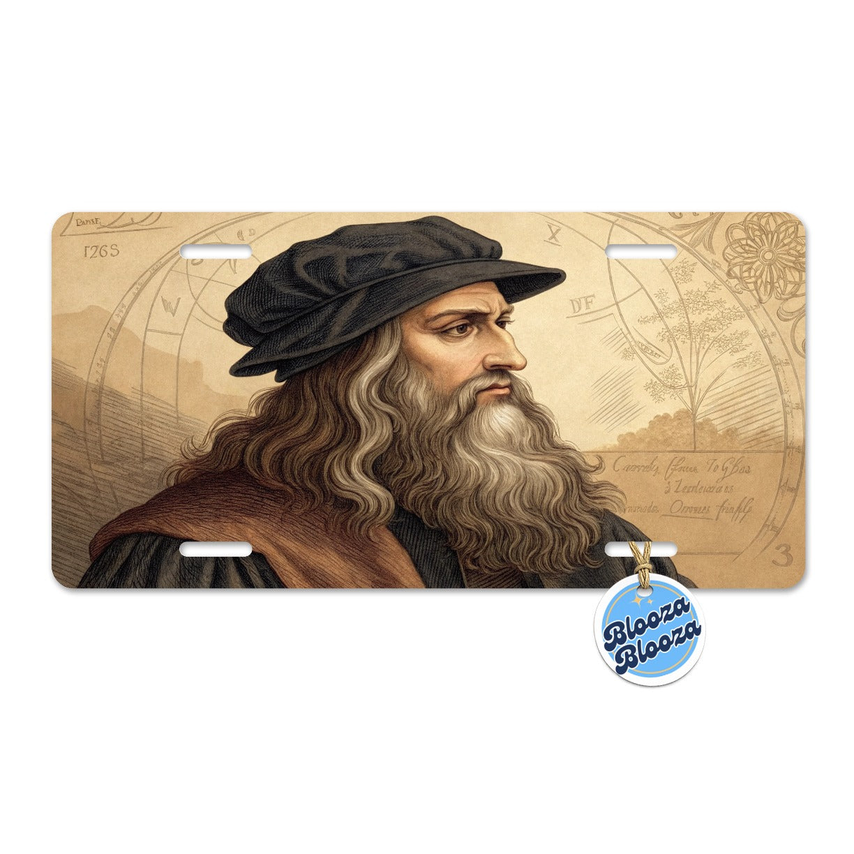Leonardo da Vinci Inventor Metal Vanity Novelty Tag License Plate for Trucks Cars SUVs