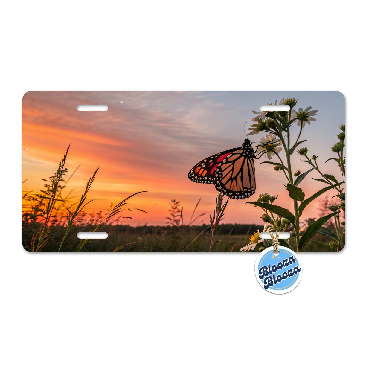 Monarch Butterfly At Sunset Metal Vanity Novelty Tag License Plate for Trucks Cars SUVs