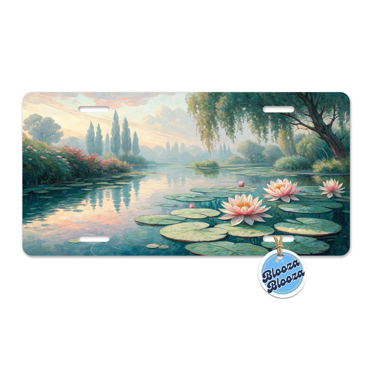 Monet Style Water Lilies Metal Vanity Novelty Tag License Plate for Trucks Cars SUVs