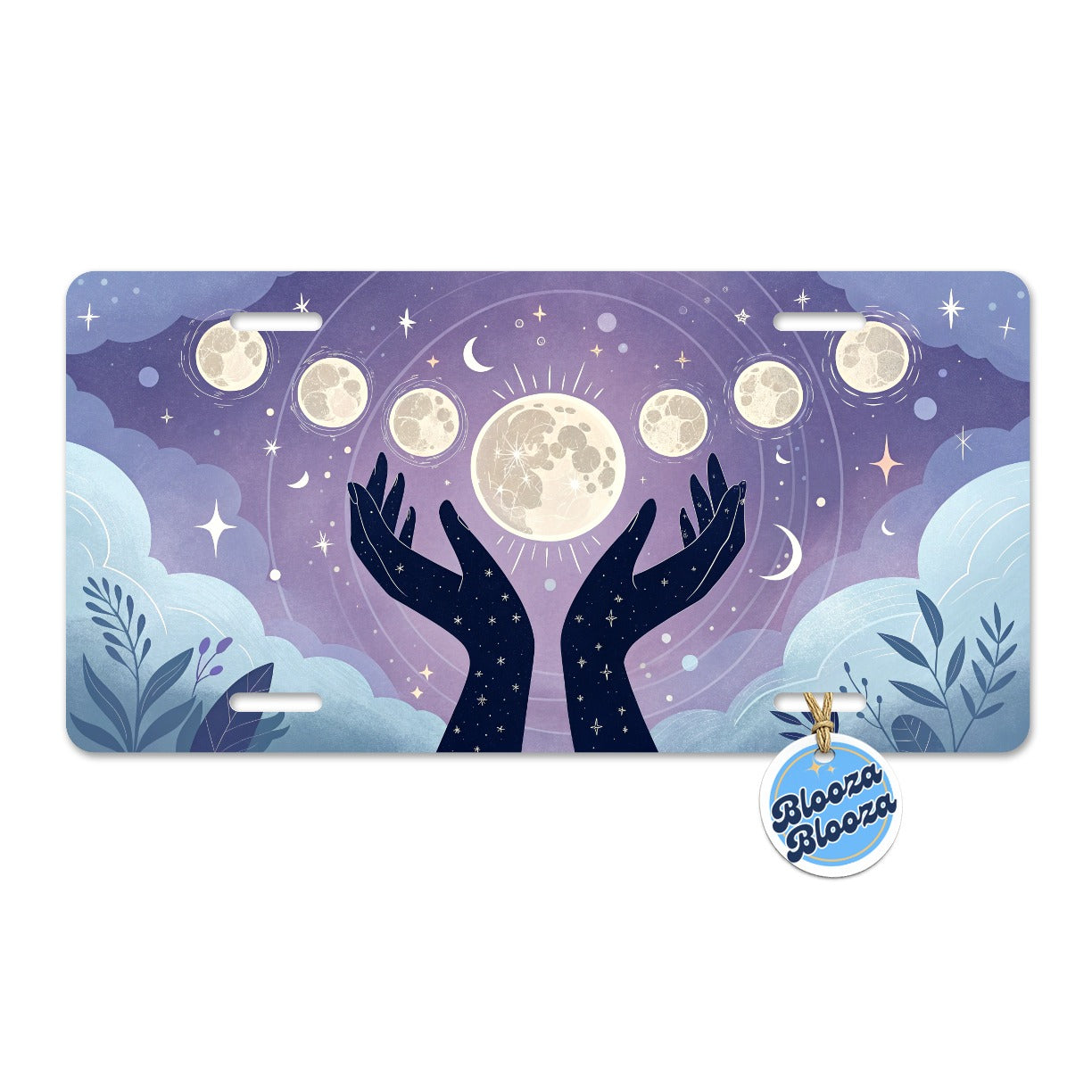 Mystical Moon Phases Metal Vanity Novelty Tag License Plate for Trucks Cars SUVs