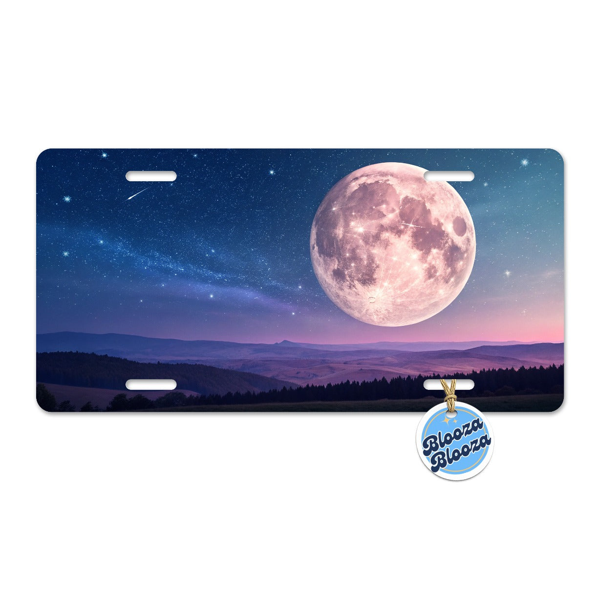 Pastel Moon At Night Metal Vanity Novelty Tag License Plate for Trucks Cars SUVs