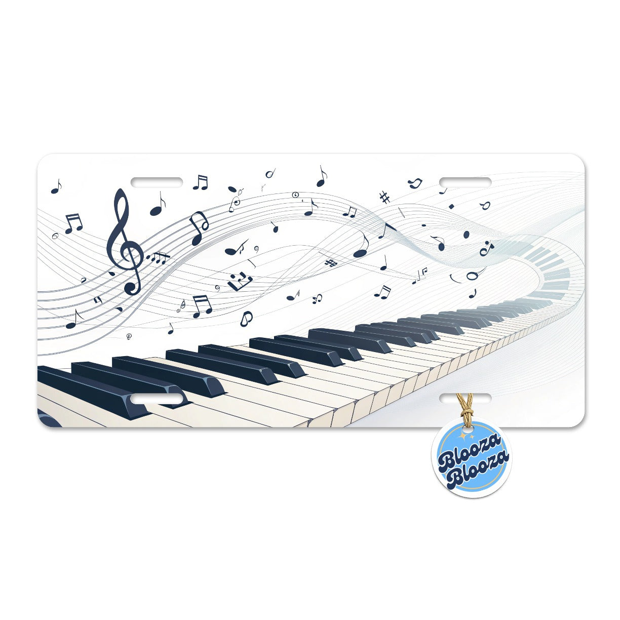 Piano Keys Musical Notes In Motion Metal Vanity Novelty Tag License Plate for Trucks Cars SUVs