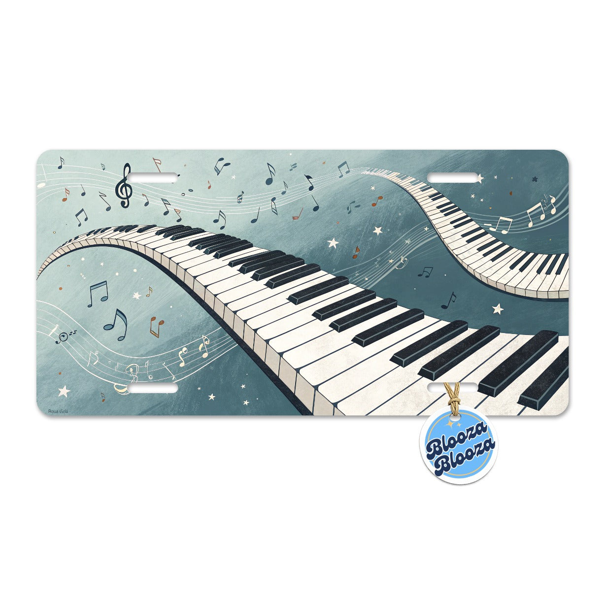 Piano Music Wave Metal Vanity Novelty Tag License Plate for Trucks Cars SUVs