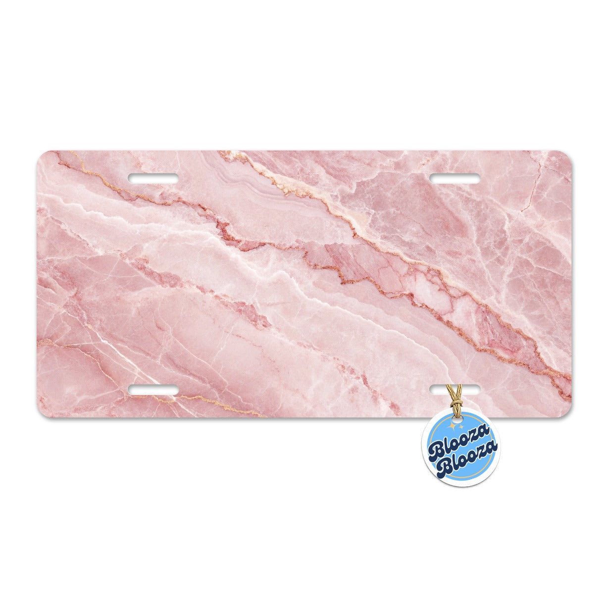 Pink Marble Pattern Metal Vanity Novelty Tag License Plate for Trucks Cars SUVs