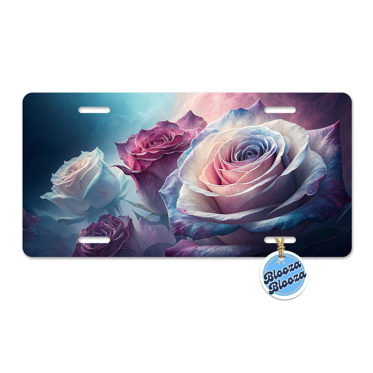 Roses Flowers Blooms Metal Vanity Novelty Tag License Plate for Trucks Cars SUVs