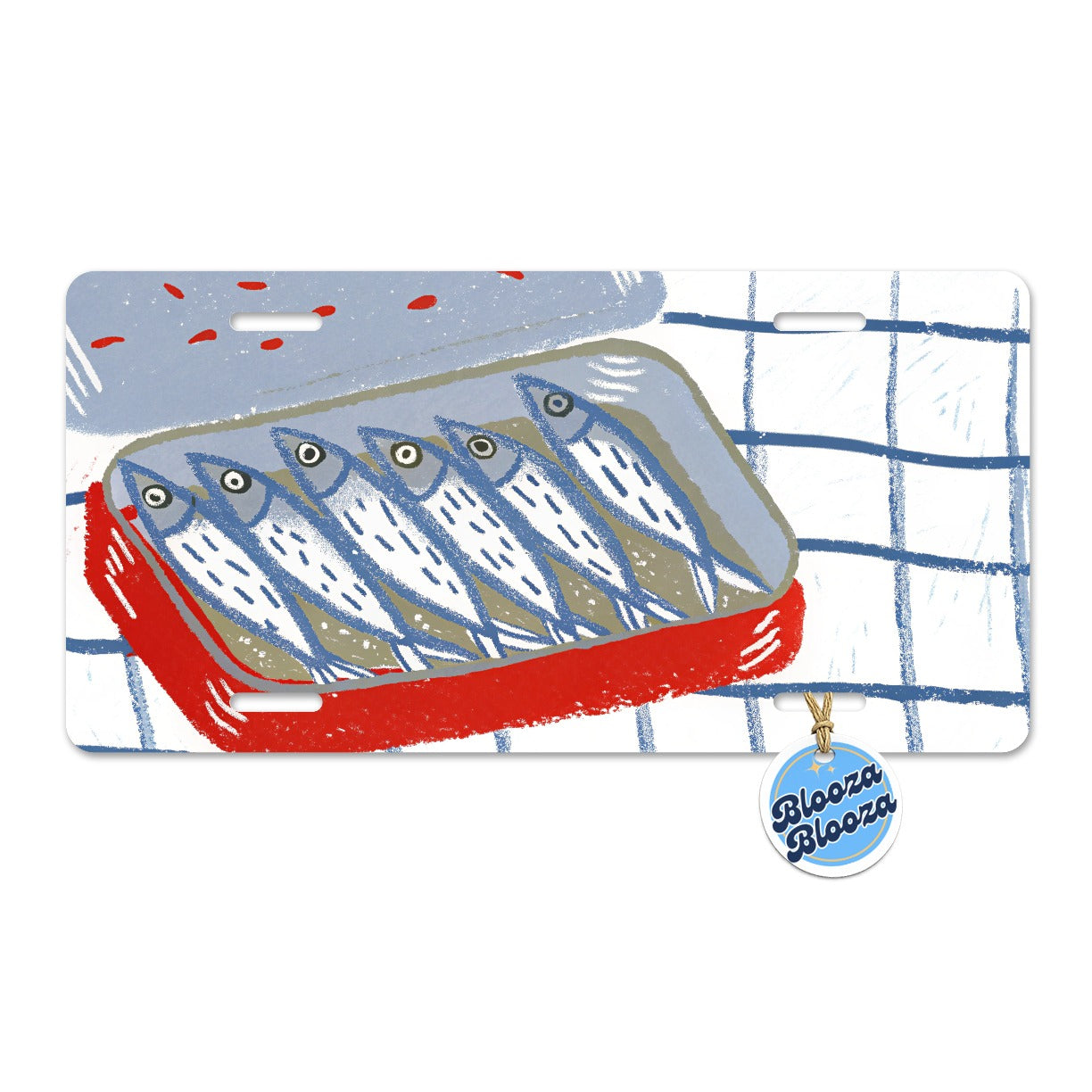 Sardines Fish In Tin Metal Vanity Novelty Tag License Plate for Trucks Cars SUVs