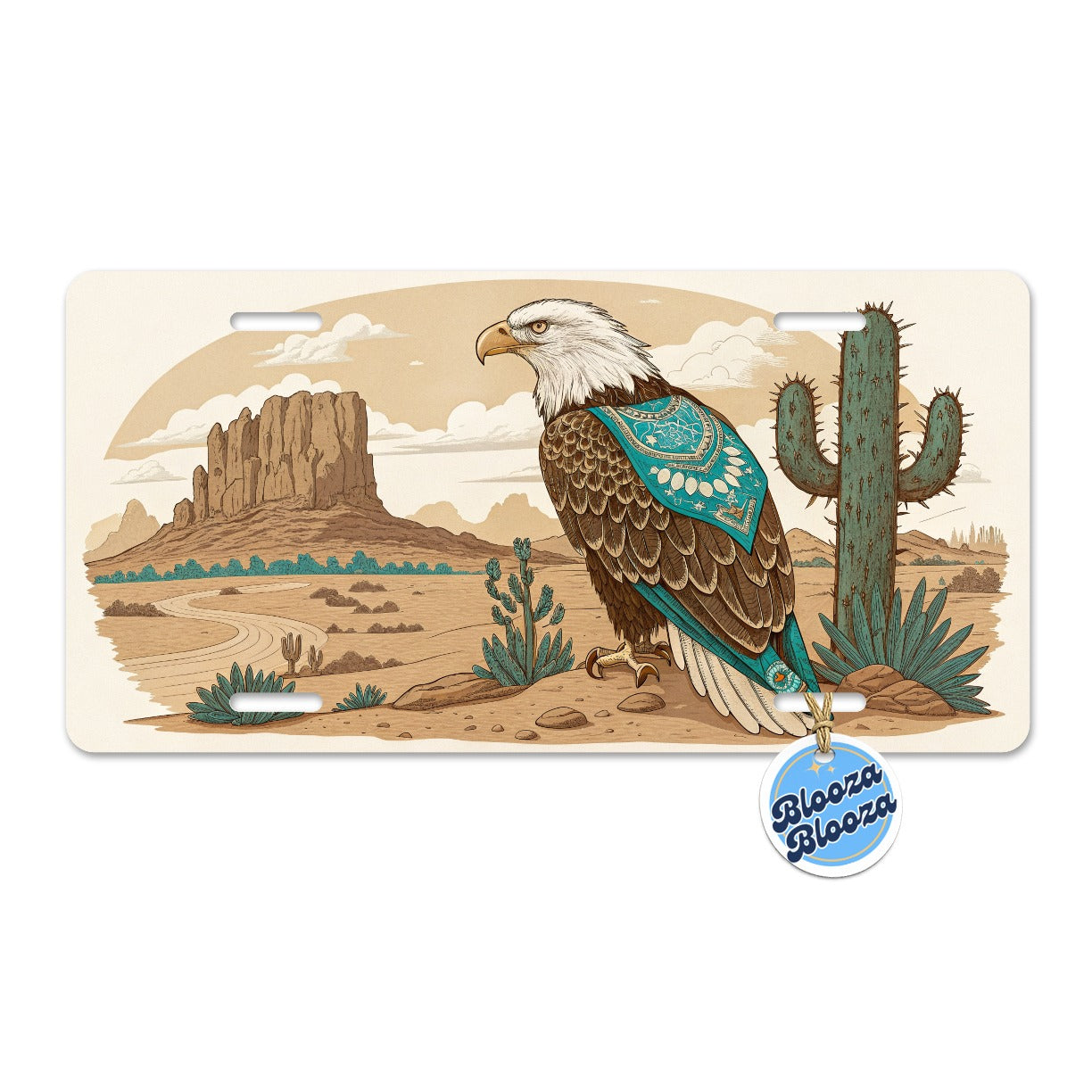Southwestern Bald Eagle Desert Metal Vanity Novelty Tag License Plate for Trucks Cars SUVs