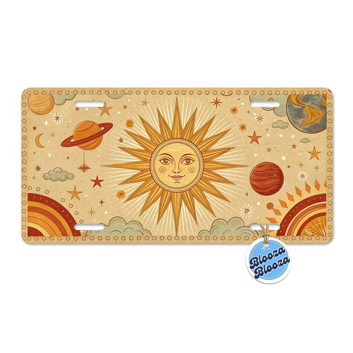 Sun Tarot Celestial Radiance Metal Vanity Novelty Tag License Plate for Trucks Cars SUVs