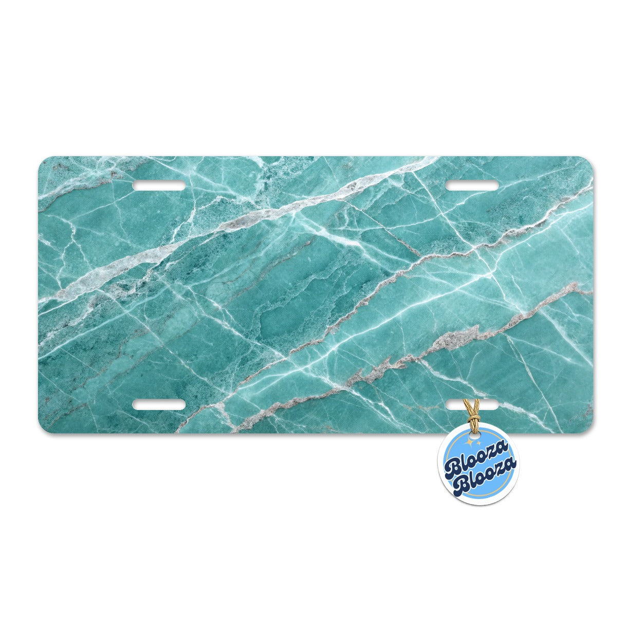 Teal Marble Abstract Texture Metal Vanity Novelty Tag License Plate for Trucks Cars SUVs