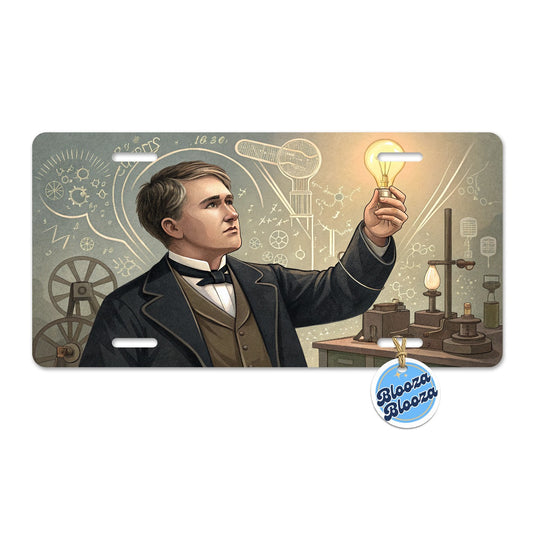Thomas Edison Historic Inventor Metal Vanity Novelty Tag License Plate for Trucks Cars SUVs