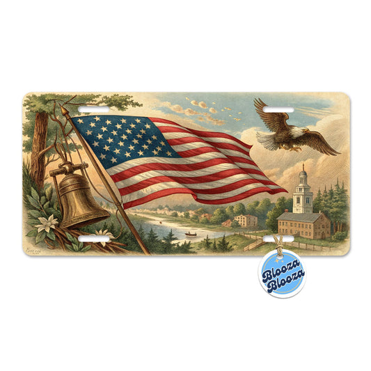 Vintage American Eagle Flag Metal Vanity Novelty Tag License Plate for Trucks Cars SUVs